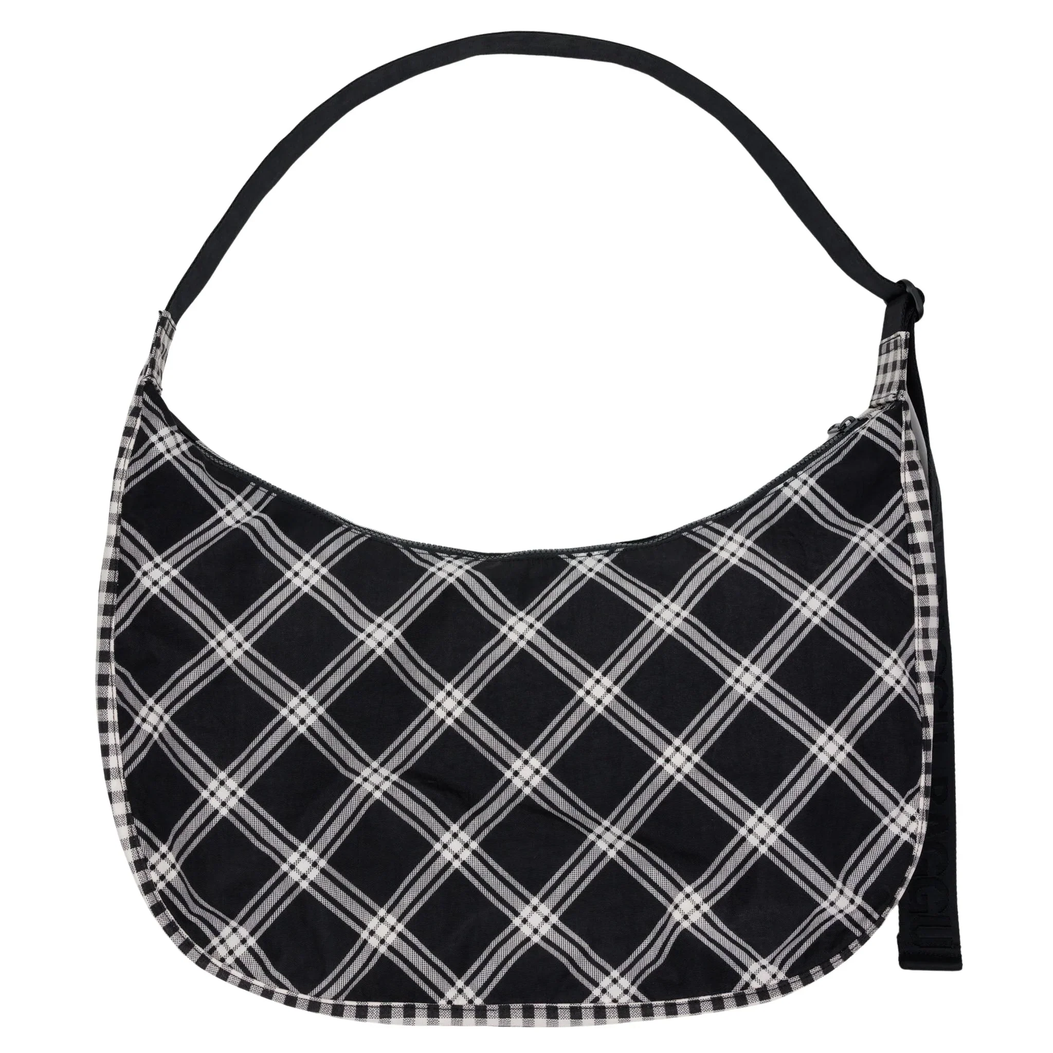 Baggu  - Large Mixed Plaid Crescent Bag