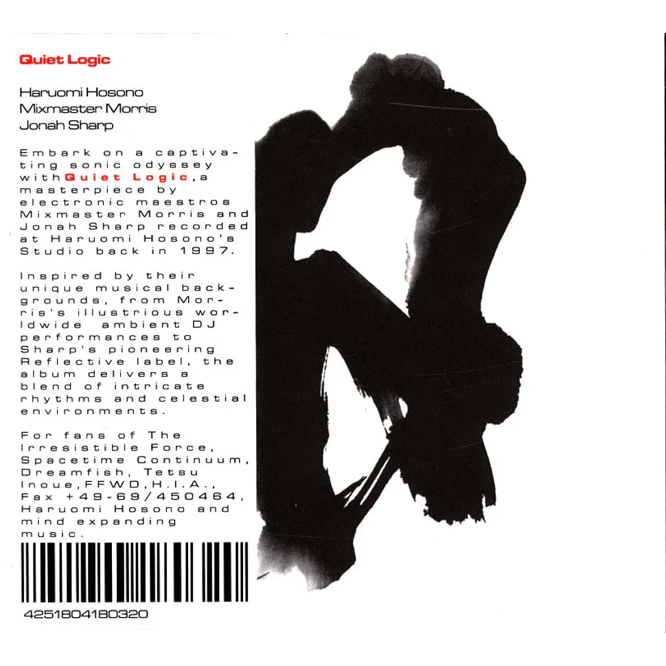 Mixmaster Morris & Jonah Sharp - Quiet Logic (New CD)