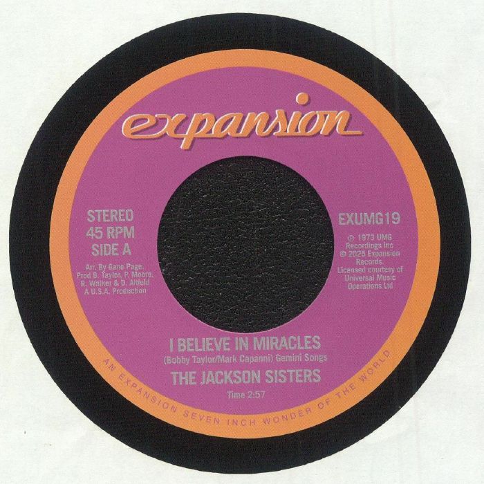 Jackson Sisters - I Believe In Miracles (7") (New Vinyl)