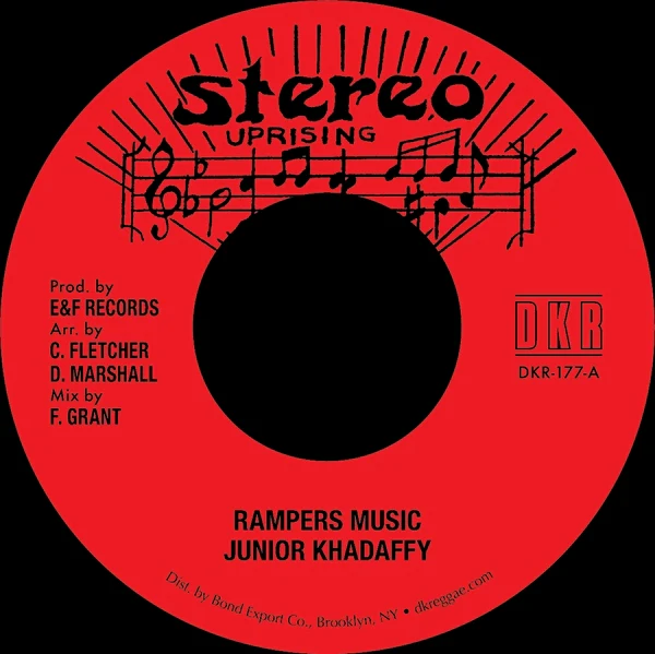 Junior Khadaffy – Rampers Music/Version (7") (New Vinyl)