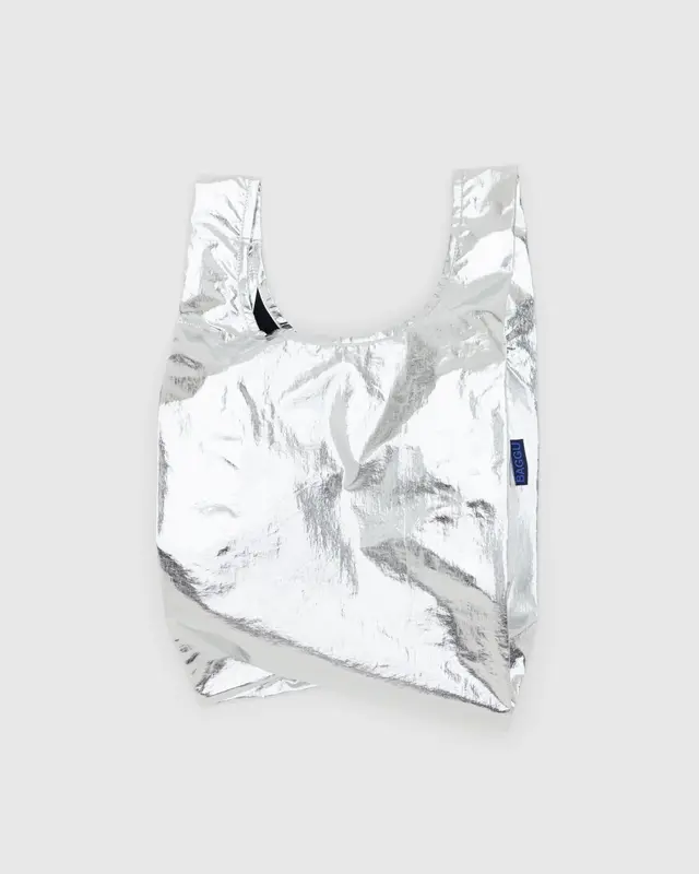 Metallic Silver - Baby Baggu Reusable Bag