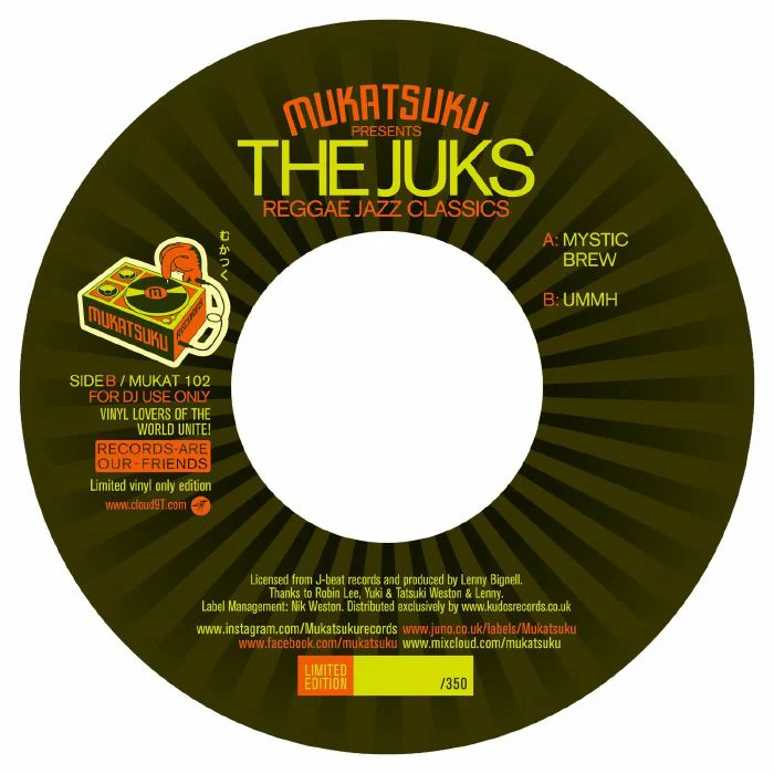 Mukatsuku Presents The Juks - Reggae Jazz Classics (7") (New Vinyl)