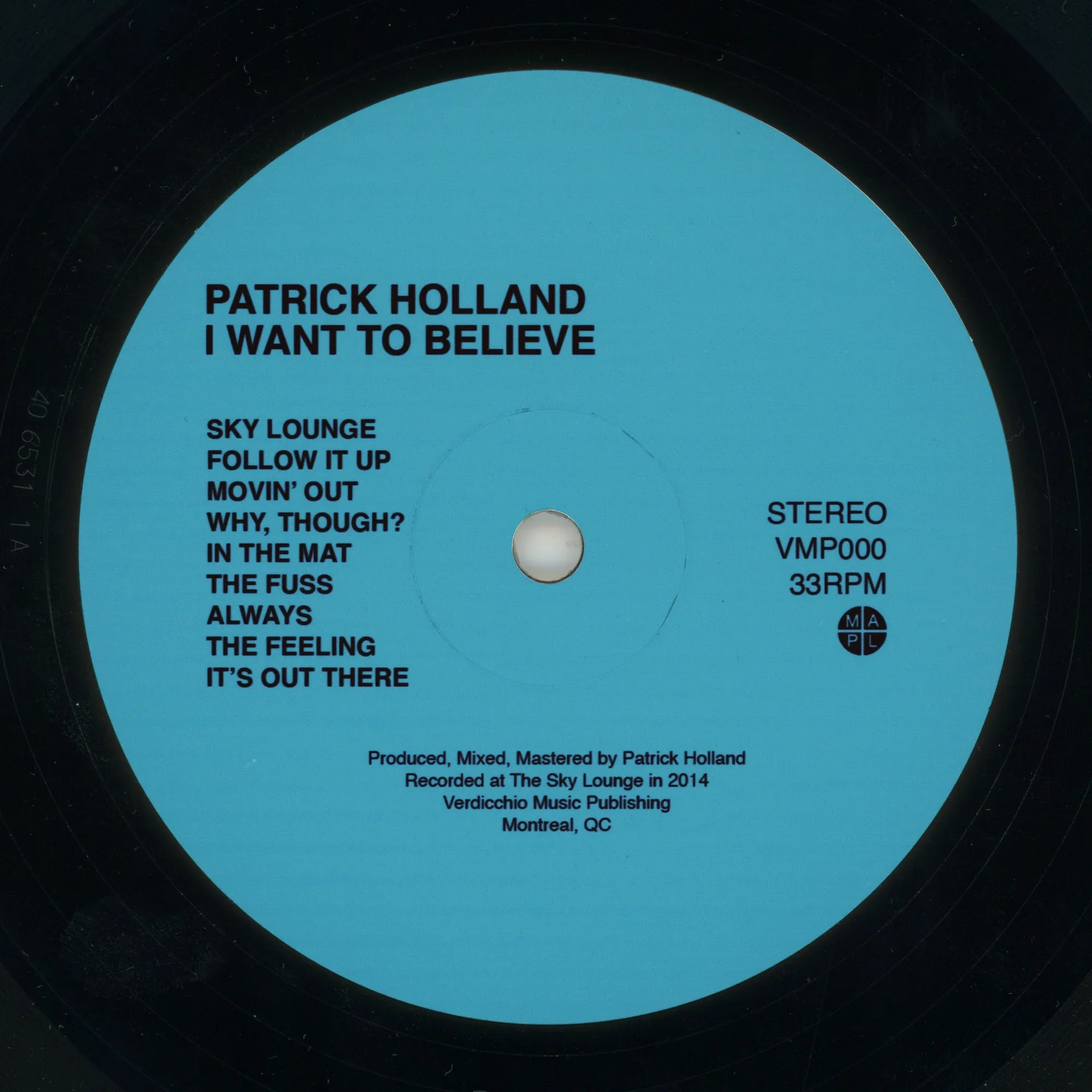 Patrick Holland - I Want To Believe (New Vinyl)