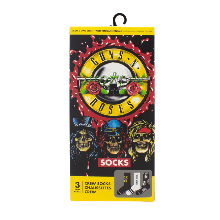Perri Socks - GUNS N ROSES ASSORTED CREW, 3PAIR - One Size