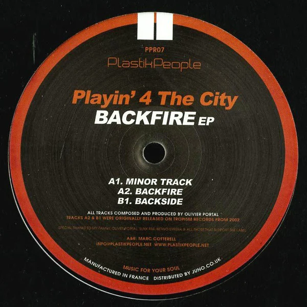 Playin' 4 The City – Backfire EP (New Vinyl)