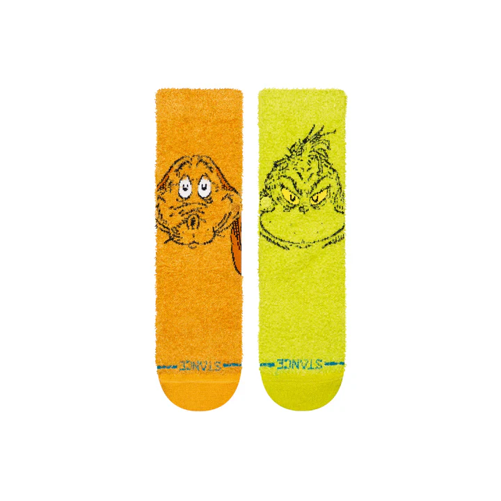 STANCE - Kid's Size Grinch and Max Fuzzy Crew Socks
