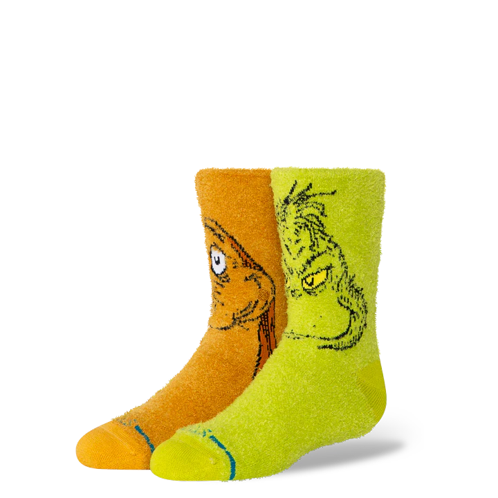 STANCE - Kid's Size Grinch and Max Fuzzy Crew Socks - Image 2