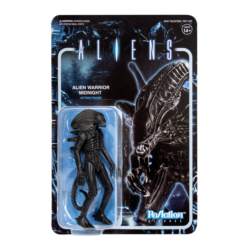 SUPER7 - Aliens ReAction Figure - Alien Warrior A (Midnight Black)