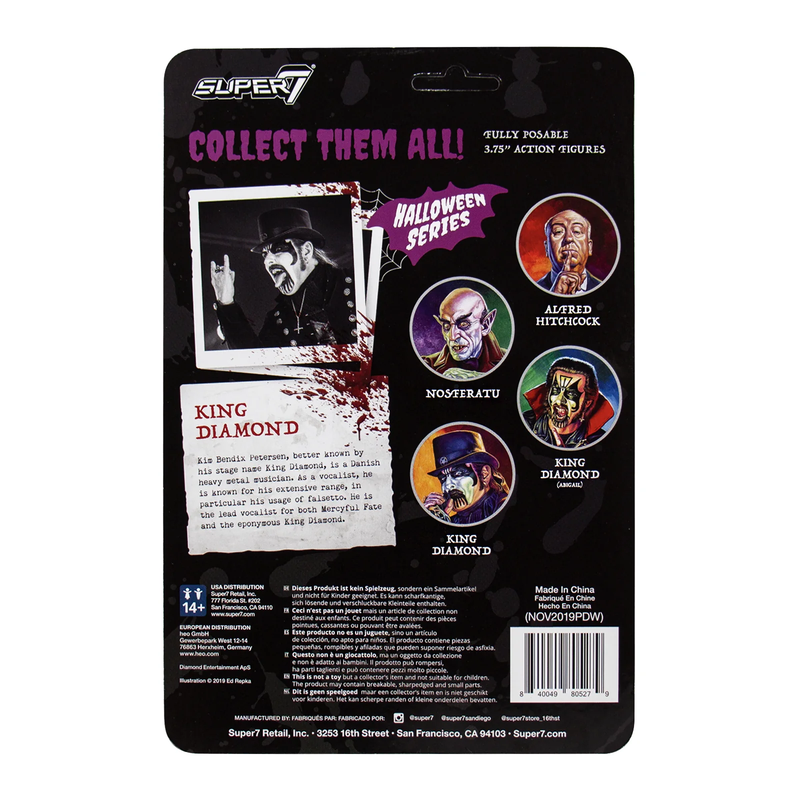 SUPER7 - King Diamond ReAction Figure - King Diamond Top Hat - Image 3
