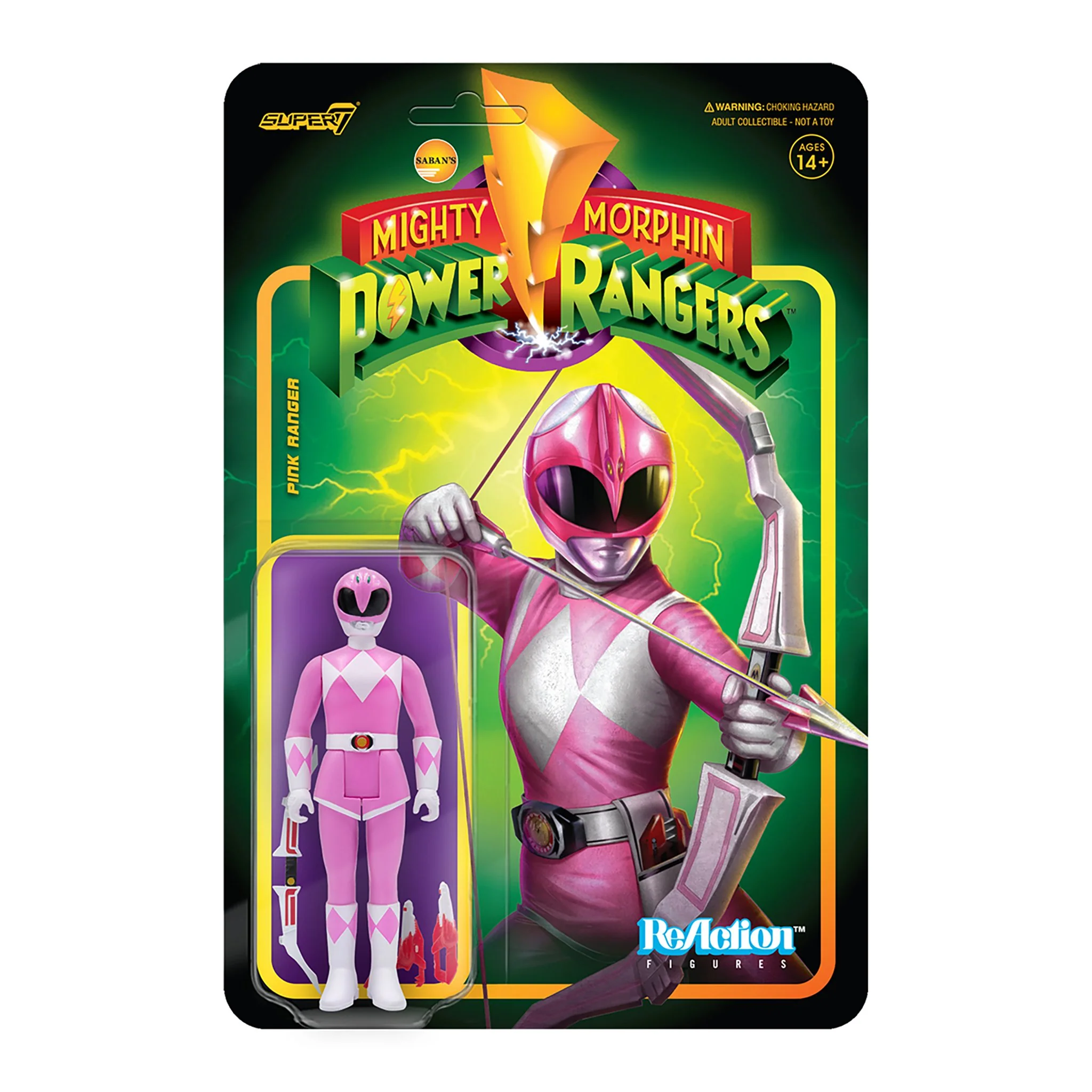 SUPER7 - Mighty Morphin Power Rangers ReAction Figure Wave 2 - Pink Ranger