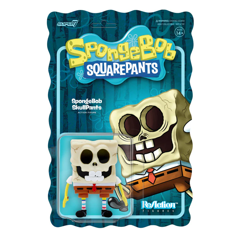 SUPER7 - Spongebob Squarepants ReAction Wave 2 Figure - Spongebob Skullpants