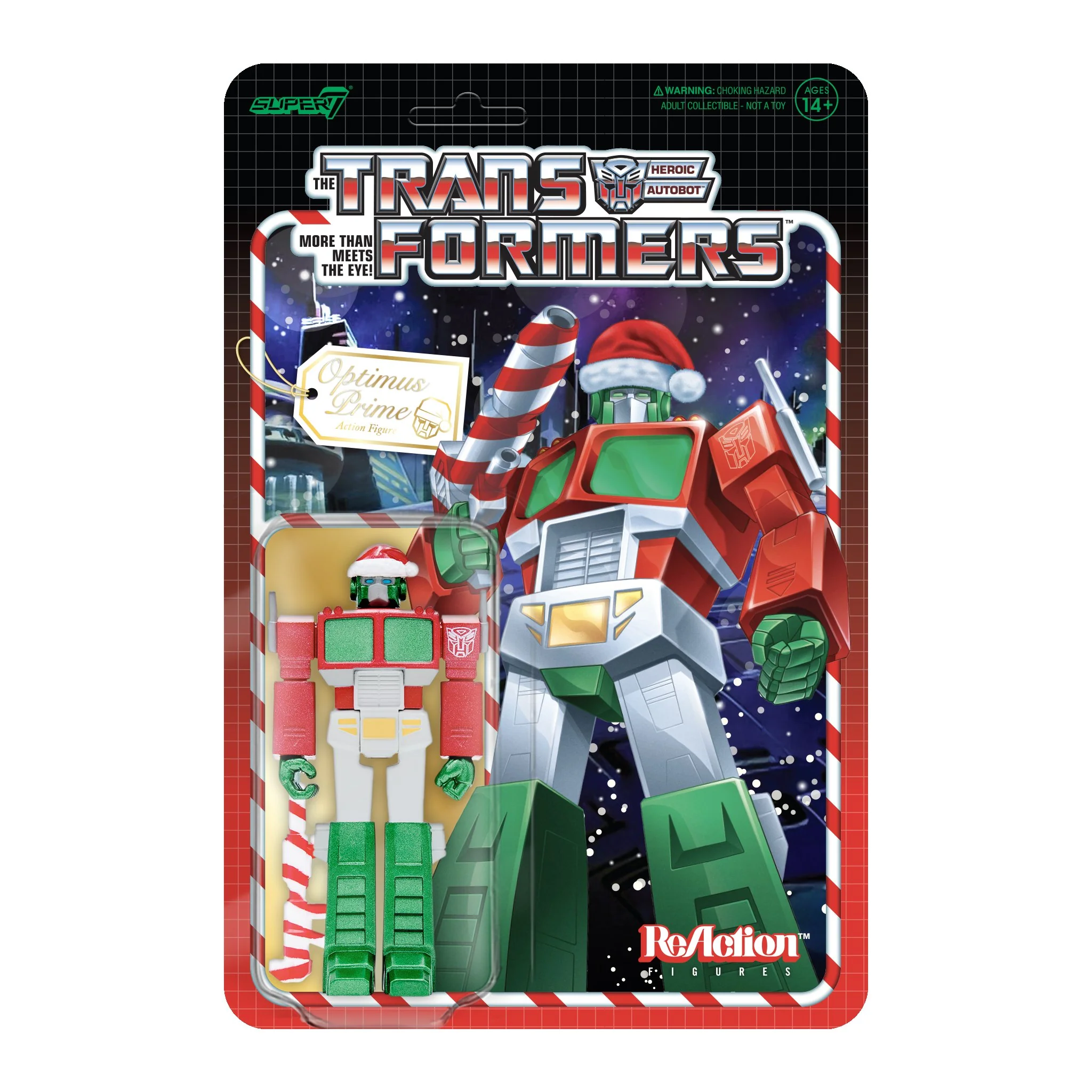 SUPER7 - Transformers ReAction Figure - Optimus Santa